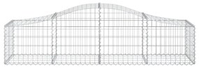 Συρματοκιβώτια Τοξωτά 15 τεμ. 200x50x40/60 εκ. Γαλβαν. Ατσάλι - Ασήμι