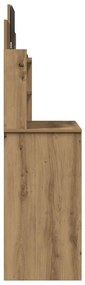 vidaXL Κομοδίνο με καθρέφτη Artisan Oak 96x39x142 cm