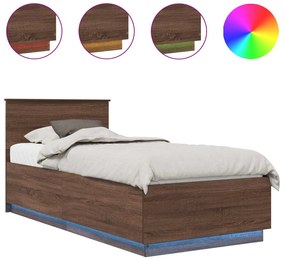 vidaXL Σκελετός Κρεβατιού Καφέ δρυς 70 x 190 cm Επεξεργασμένο ξύλο