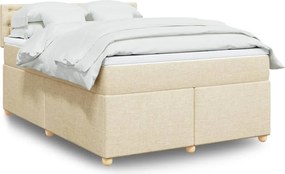 vidaXL Κρεβάτι Boxspring με Στρώμα Κρεμ 160x200 εκ. Υφασμάτινο