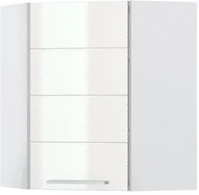 Ντουλάπι κρεμαστό γωνιακό Hudson V7-UG-1K-Λευκό - Λευκό γυαλιστερό - 64.00Χ64.00Χ72.00cm