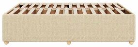 vidaXL Σκελετός Κρεβατιού Χωρίς Στρώμα Κρεμ 140x190 εκ. Υφασμάτινο
