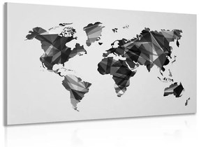 Εικόνα του παγκόσμιου χάρτη σε διανυσματική σχεδίαση γραφικών σε ασπρόμαυρο - 90x60