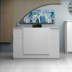 Γραφείο υποδοχής - reception Gemini Megapap χρώμα λευκό 180x70x110εκ.