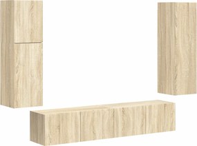 vidaXL Σετ επίπλου τηλεόρασης 4 pcs Δρύς Sonoma Επεξεργασμένο ξύλο