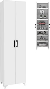 Ντουλάπα - Παπουτσοθήκη Lilly Megapap χρώμα λευκό 49x32x178εκ.