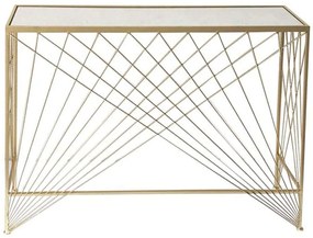 Κονσόλα Gioni 295-000019 110x30x75cm Gold Μέταλλο,Γυαλί