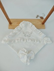 Stewehome Παιδική κουβέρτα από 4 στρώσεις μουσελίνας με κέντημα Εκρού 100x100 cm