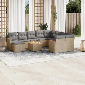 vidaXL Patio Sofa Set 11-θέσια Μικτό μπεζ