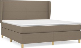 vidaXL Κρεβάτι Boxspring με Στρώμα Taupe 160x200 εκ. Υφασμάτινο