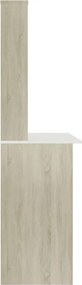 vidaXL Γραφείο με Ράφια Λευκό/Sonoma Δρυς 110x45x157 εκ. Μοριοσανίδα