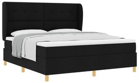 vidaXL Κρεβάτι με Στρώμα  Μαύρο 180x200 εκ. Ύφασμα