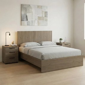 Κρεβάτι Troy Megapap χρώμα καρυδί 140x190εκ.