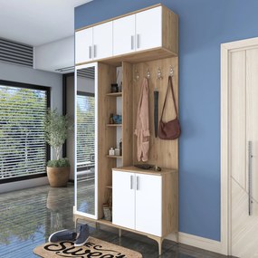 Έπιπλο Εισόδου Καρυδί / Λευκό CROTU 120x37.5x240