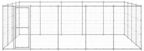 vidaXL Κλουβί Σκύλου Εξωτερικού Χώρου 24,2 μ² από Γαλβανισμένο Χάλυβα