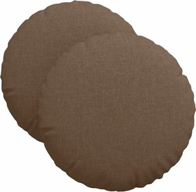 vidaXL Μαξιλάρια καθισμάτων 2 pcs Καφέ Ø40 x 13 εκ ύφασμα
