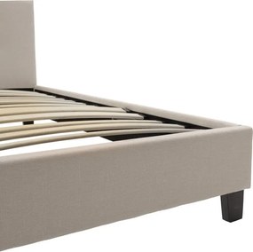 Κρεβάτι Mago pakoworld ύφασμα εκρού 150x200εκ