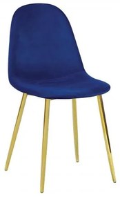 CELINA καρέκλα Μετ.Χρυσή/Velure Μπλε 45x54x85cm ΕΜ907,5GV