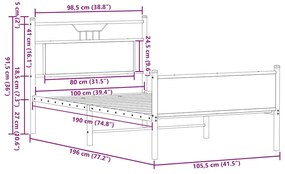 ΠΛΑΙΣΙΟ ΚΡΕΒΑΤΙΟΥ ΧΩΡ. ΣΤΡΩΜΑ ΚΑΦΕ ΔΡΥΣ 100X190 ΕΚ ΕΠ. ΞΥΛΟ 4107028