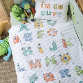Κουβέρτα Πικέ Αγκαλιάς (80x110) Nef-Nef Homeware Alphabet Monster