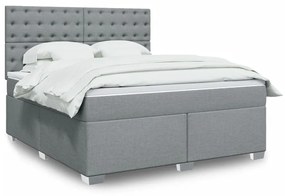 ΚΡΕΒΑΤΙ BOXSPRING ΜΕ ΣΤΡΩΜΑ ΑΝΟΙΧΤΟ ΓΚΡΙ 180X200 ΕΚ. ΥΦΑΣΜΑΤΙΝΟ 3292881