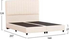 ΚΡEΒΑΤΙ ΔΙΠΛΟ LUTHER HM717 ΜΠΕΖ ΥΦΑΣΜΑ ΓΙΑ ΣΤΡΩΜΑ 160x200εκ.