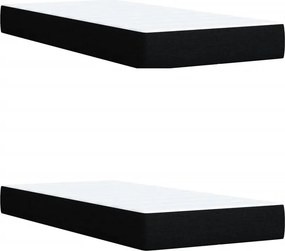vidaXL Κρεβάτι Boxspring με Στρώμα Μαύρο 200x200 εκ. Υφασμάτινο