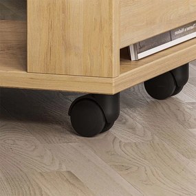 Τραπεζάκι βοηθητικό Edi Megapap χρώμα sapphire oak 37x45x60εκ.