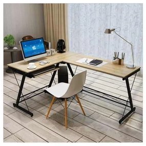 ΓΡΑΦΕΙΟ Η/Υ Αρ.Γωνία 110/120x48x73cm Μεταλ.Μαύρο/Maple