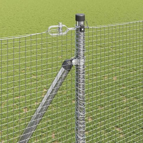 vidaXL Συρματόπλεγμα με ακίδες 50 x 1,5 m Ασημί Δίχτυ