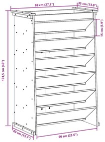 ΖΑΡΝΤΙΝΙΕΡΑ ΒΟΤΑΝΩΝ 6 ΕΠΙΠ. ΛΕΥΚΟ 69X40X101,5 ΕΚ ΜΑΣΙΦ ΠΕΥΚΟ 855049