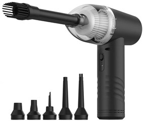 KINZIR 2 σε 1 σκουπάκι χειρός &amp; air duster VC43, 70W, 6000mAh, μαύρο