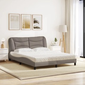 vidaXL Κρεβάτι Taupe 160x200 εκ. Υφασμάτινο