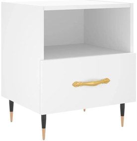 vidaXL Κομοδίνο Λευκό 40 x 35 x 47,5 εκ. από Επεξεργασμένο Ξύλο