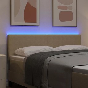 vidaXL LED κεφαλάρι Γκρι Πράσινο 160 cm Υφασμάτινο Κορντουρά