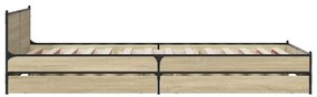 vidaXL Πλαίσιο Κρεβατιού με συρτάρια Sonoma Δρυς 90x200εκ. Επεξ. Ξύλο