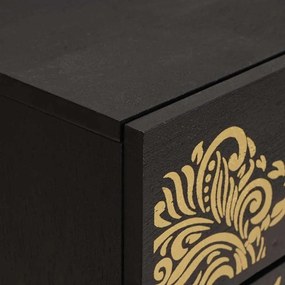 vidaXL Κομοδίνο με Πόρτα Μαύρο 50 x 33 x 60 εκ Στερεό ξύλο μάνγκο