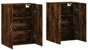 vidaXL Ντουλάπια Τοίχου 2 τεμ. Καπνιστή Δρυς 69,5 x 34 x 90 εκ.