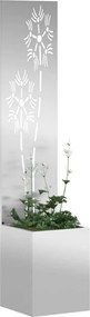 vidaXL Οθόνη Ιδιωτικότητας Κήπου Floral Ασημί 32 x 150 εκ