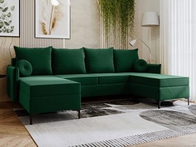 Γωνιακός καναπές Leon U-Prasino - 281.00Χ168.00Χ101.00cm