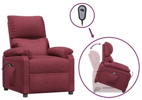 vidaXL Πολυθρόνα Ανακλ. Μπορντό Υφασμάτινη