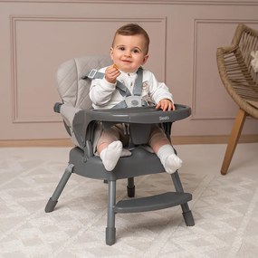 Καρεκλάκι φαγητού Siesta 3in1 Grey Leather 10100532506 Lorelli