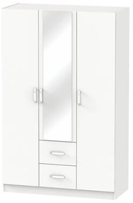 Intrahome Ντουλάπα ρούχων τρίφυλλη Dillion Intrahome λευκό μελαμίνης 120x52x190εκ | SKU: INTRAPA-359111132
