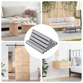 vidaXL Ράβδος Με Σπείρωμα 12 pcs Ασημί 8 x 55 mm Ατσάλι