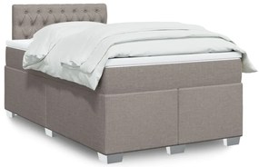 vidaXL Κρεβάτι Boxspring με Στρώμα Taupe 120x200 εκ. Υφασμάτινο
