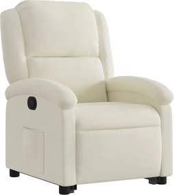 vidaXL Πολυθρόνα Ανακλινόμενη με Ανύψωση Κρεμ Βελούδινη