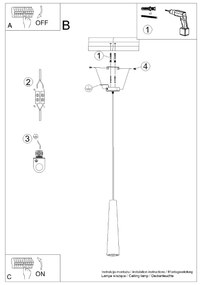 Κρεμαστό φωτιστικό ELECTRA μαύρο,τσιμέντο,GU10 1xmax 10W LED