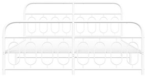 vidaXL Πλαίσιο Κρεβατιού με Κεφαλάρι&Ποδαρικό Λευκό 160x200εκ. Μέταλλο