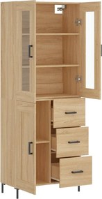 vidaXL Ντουλάπι Sonoma δρυς 69,5 x 34 x 180 εκ. από Επεξεργασμένο Ξύλο