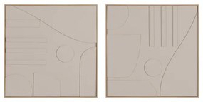 Πίνακας ανάγλυφος mdf μπεζ  60x3,8x60 εκ.